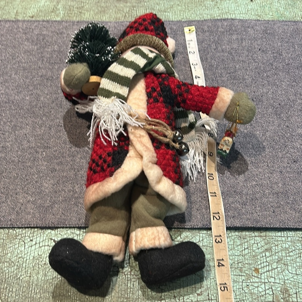 Cloth Santa Snowman with Tree - standing leaner - Picture 4 of 5